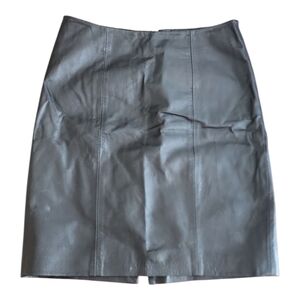 Nordstrom Q40 Genuine Black Leather Skirt‎ Sz M